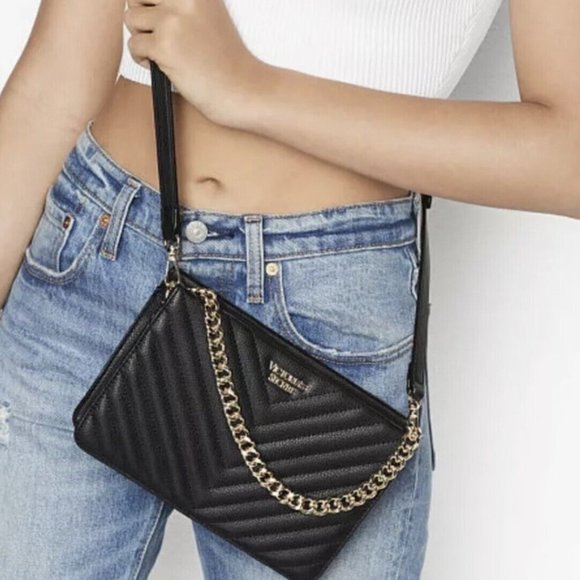 Victoria's Secret Handbags - Victoria Secret Body Bag Women's V-Quilted Crossbody Black